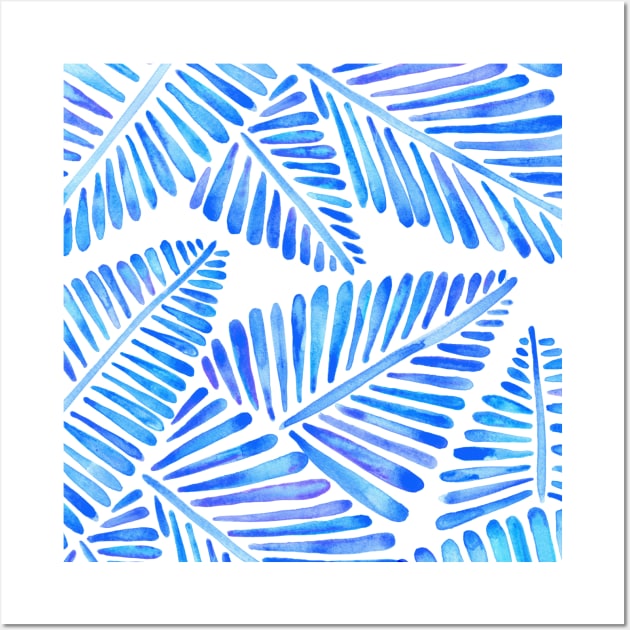 Blue Banana Leaves Wall Art by CatCoq